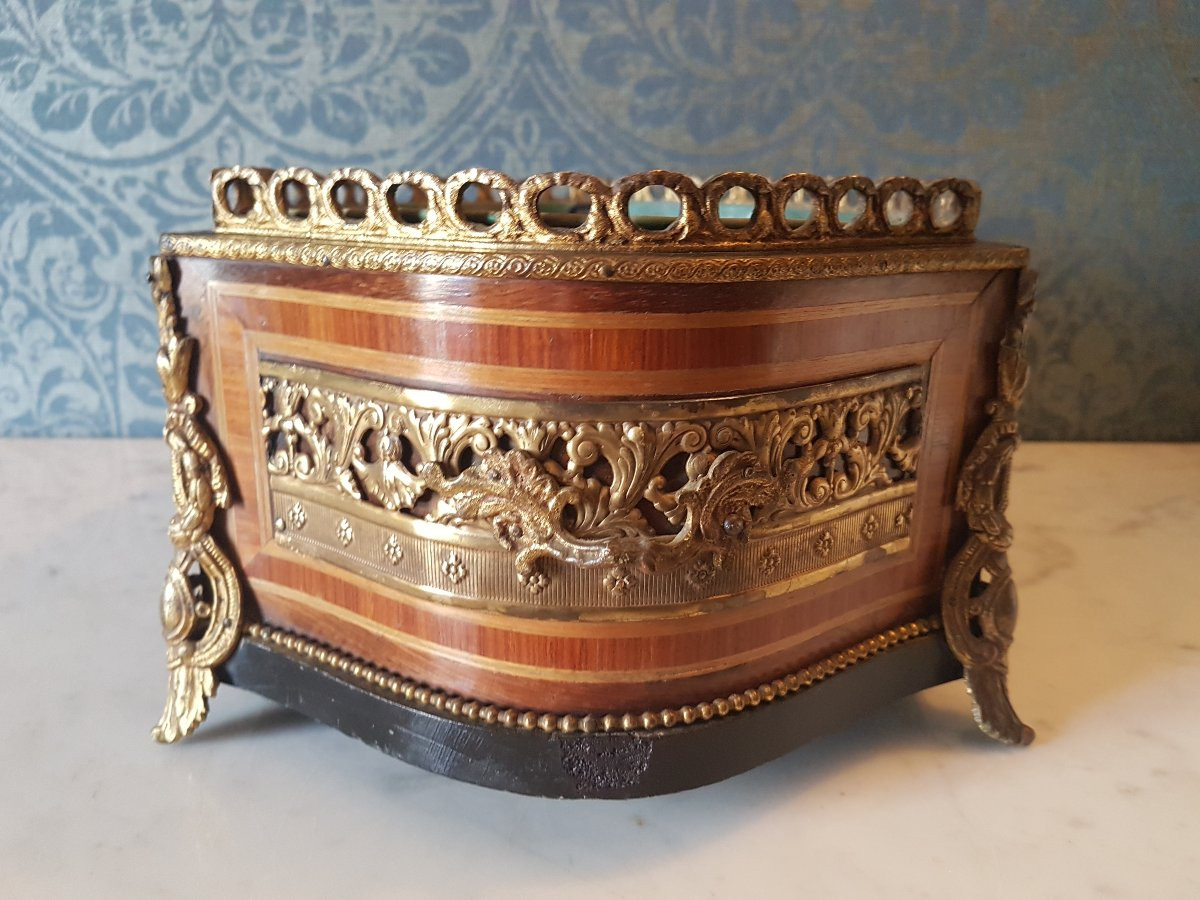 Wooden And Bronze Planter, Napoleon III, 19th Century. -photo-4