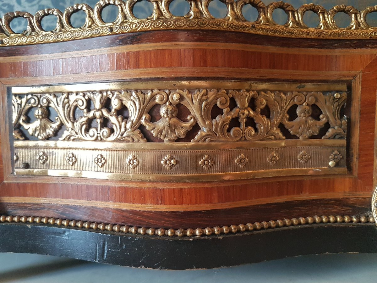 Wooden And Bronze Planter, Napoleon III, 19th Century. -photo-3