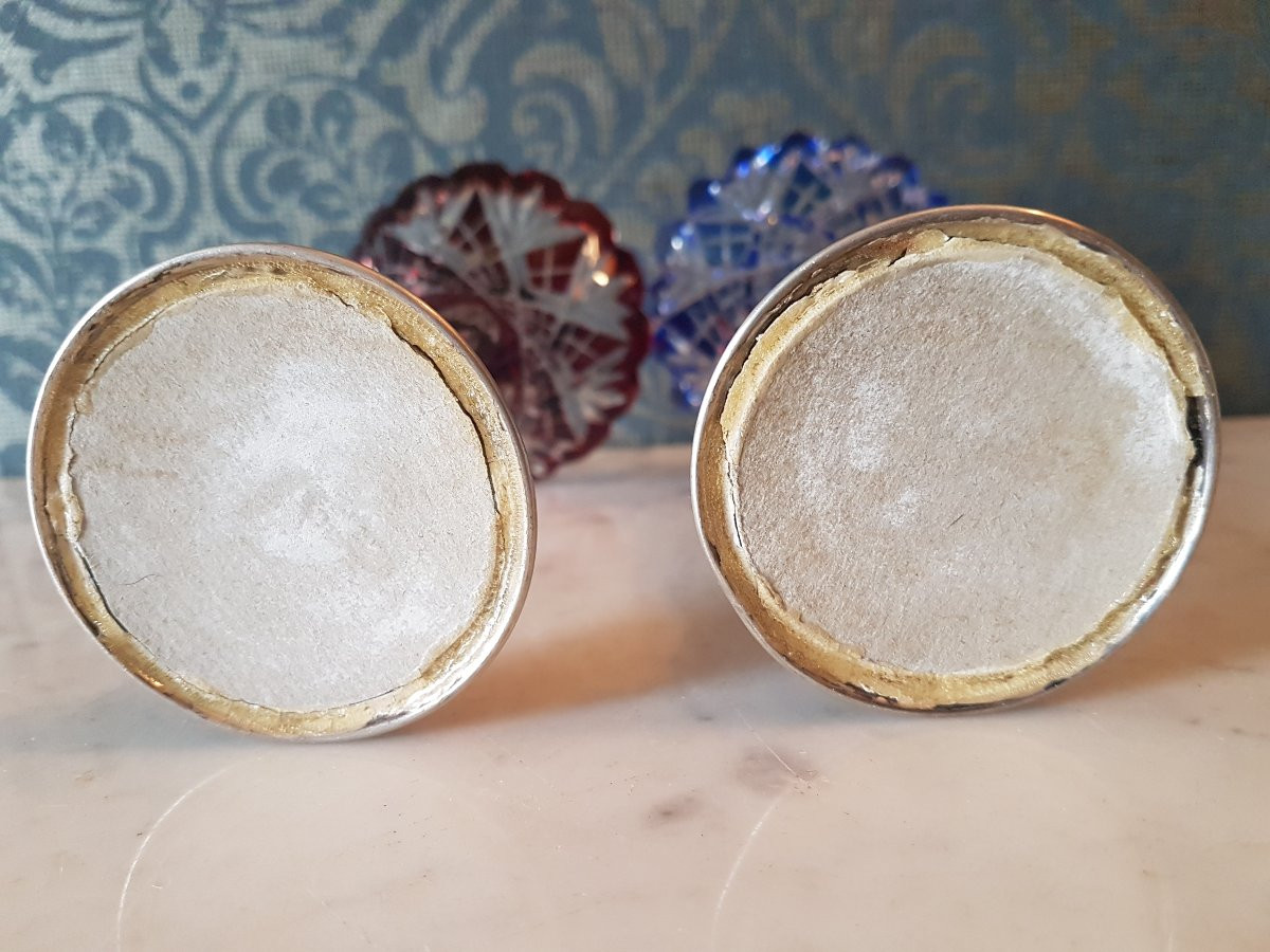 Deux vases en crystal et argent.  Autriche- Hungary. 19eme. -photo-2