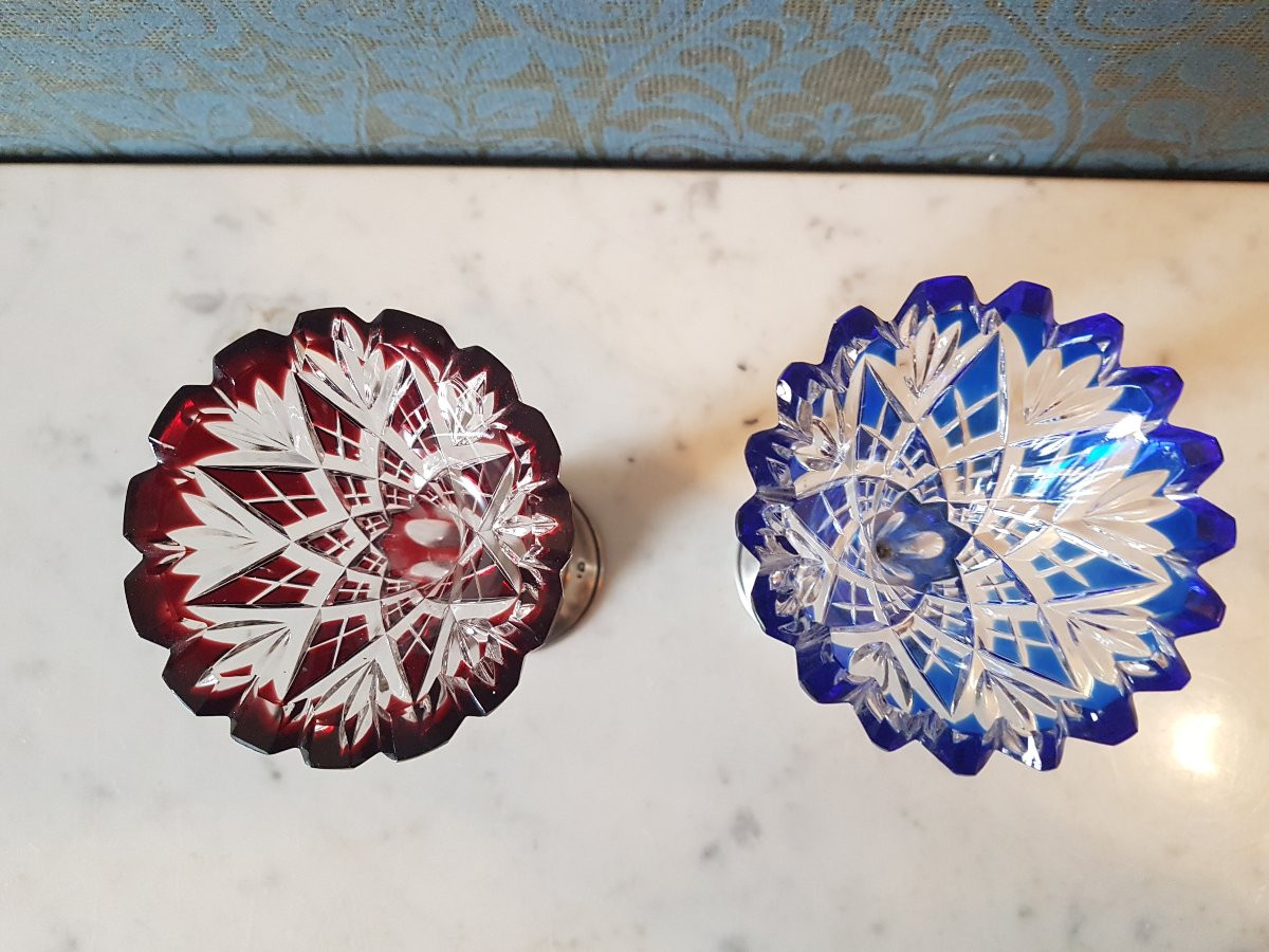 Deux vases en crystal et argent.  Autriche- Hungary. 19eme. -photo-3