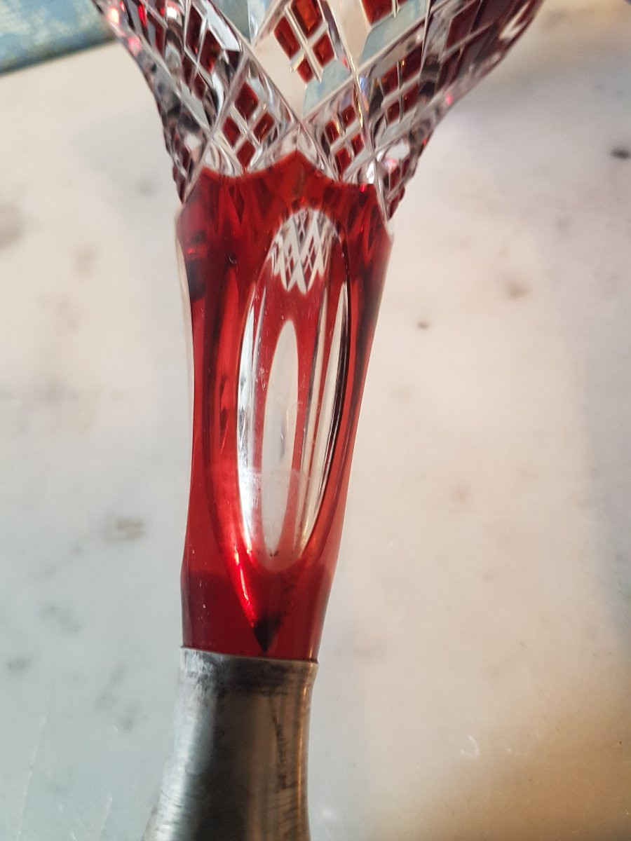 Deux vases en crystal et argent.  Autriche- Hungary. 19eme. -photo-1