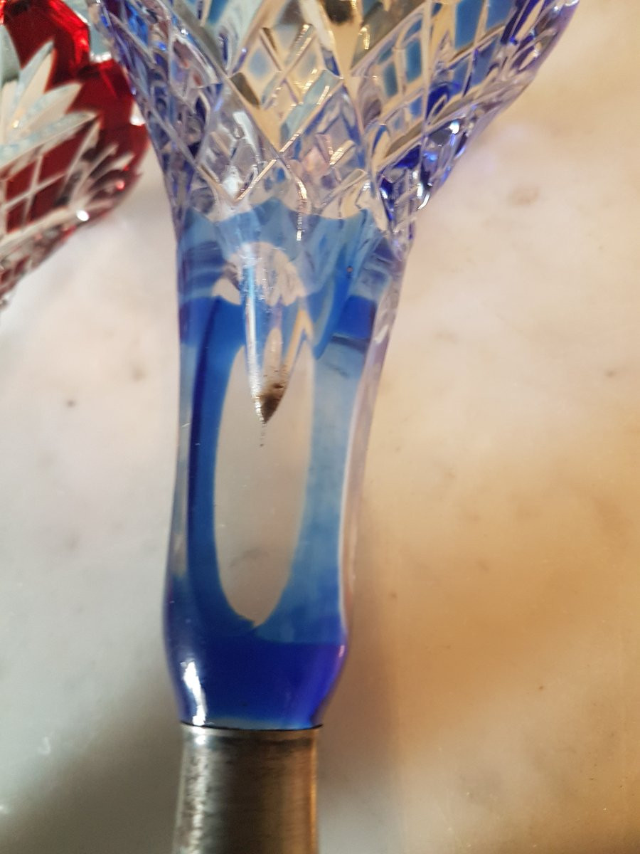 Deux vases en crystal et argent.  Autriche- Hungary. 19eme. -photo-2