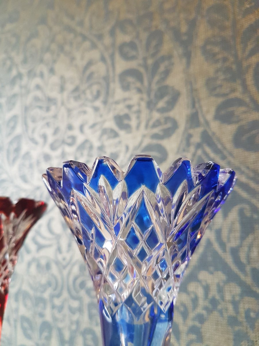 Deux vases en crystal et argent.  Autriche- Hungary. 19eme. -photo-5