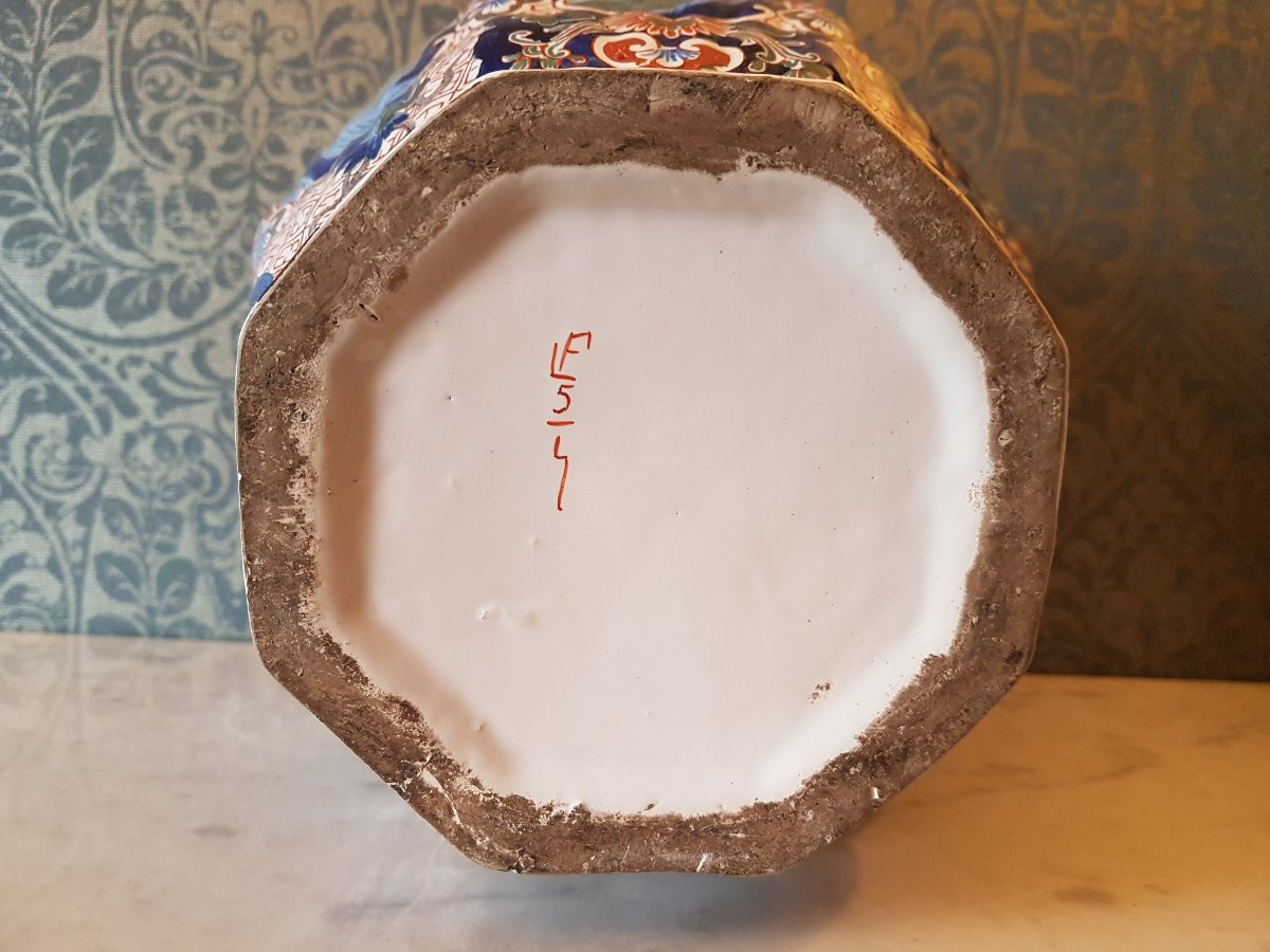 Grand vase chinoiserie en fayience.  19eme. -photo-3