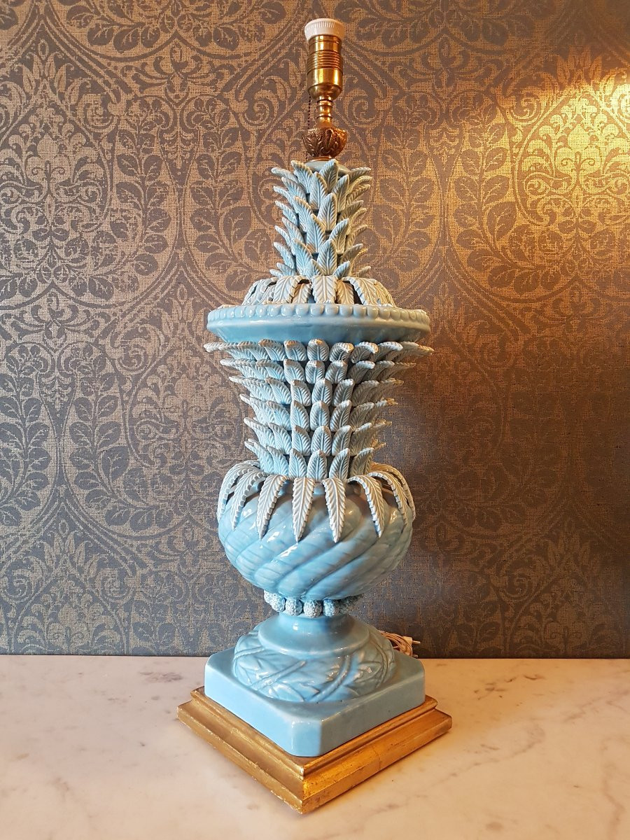 Large Porcelain Lamp-vase. 20th Century -photo-4