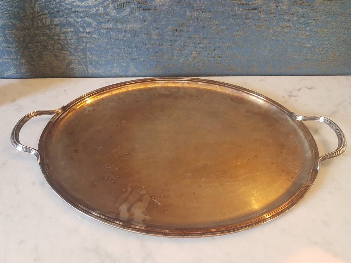Christofle Tray, Silver-plated Metal. 20th Century. -photo-1