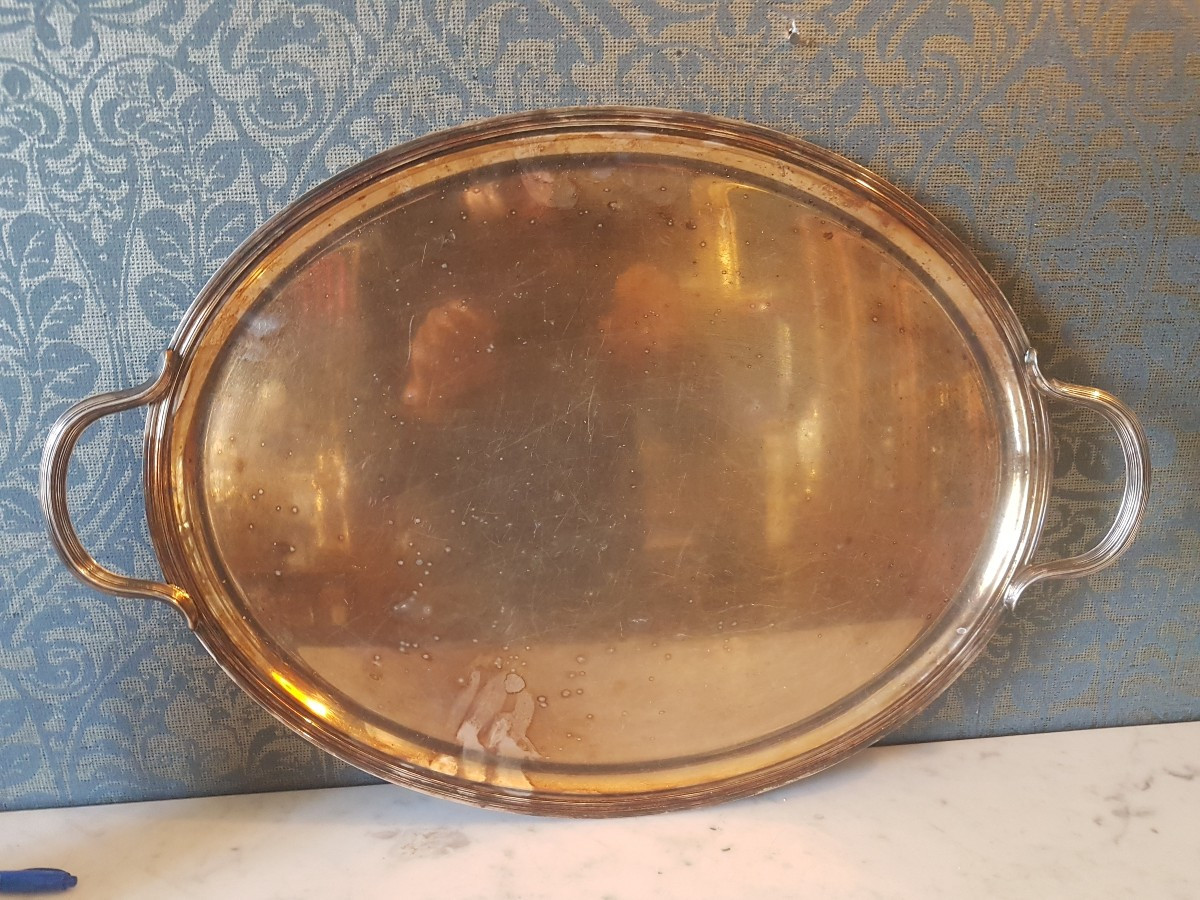 Christofle Tray, Silver-plated Metal. 20th Century. 
