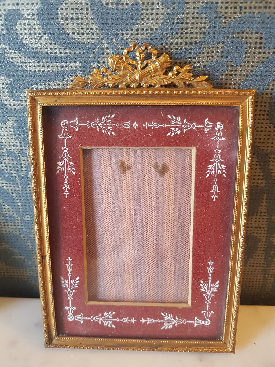 Pair Of Gilt Brass Photo Frames. Napoleon III, 19th Century. -photo-2