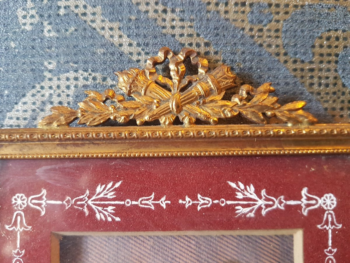 Pair Of Gilt Brass Photo Frames. Napoleon III, 19th Century. -photo-3