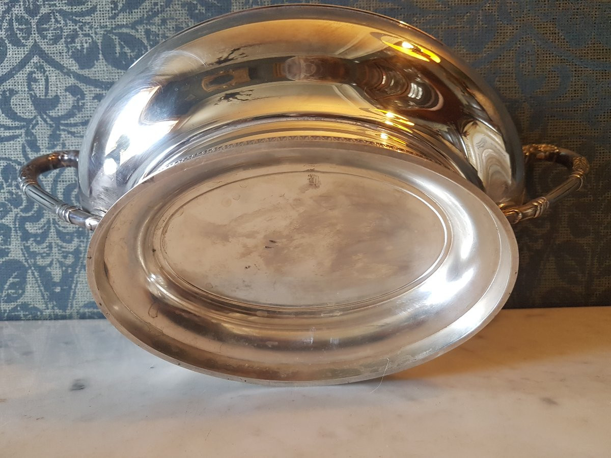 Silver Metal Tureen.  Empire Style.-photo-4