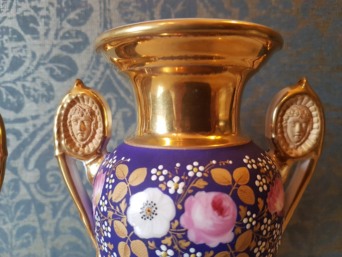 Pair Of Porcelain Vases. Empire Period.-photo-6