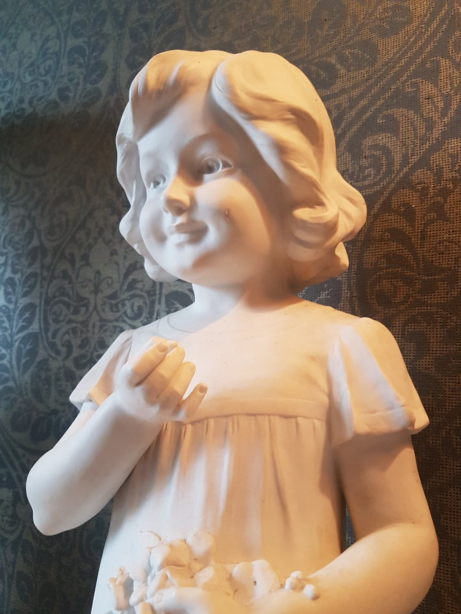 Sculpture In Bisquit Porcelain (young Woman). A . De Ranieri. 19th Century.-photo-4
