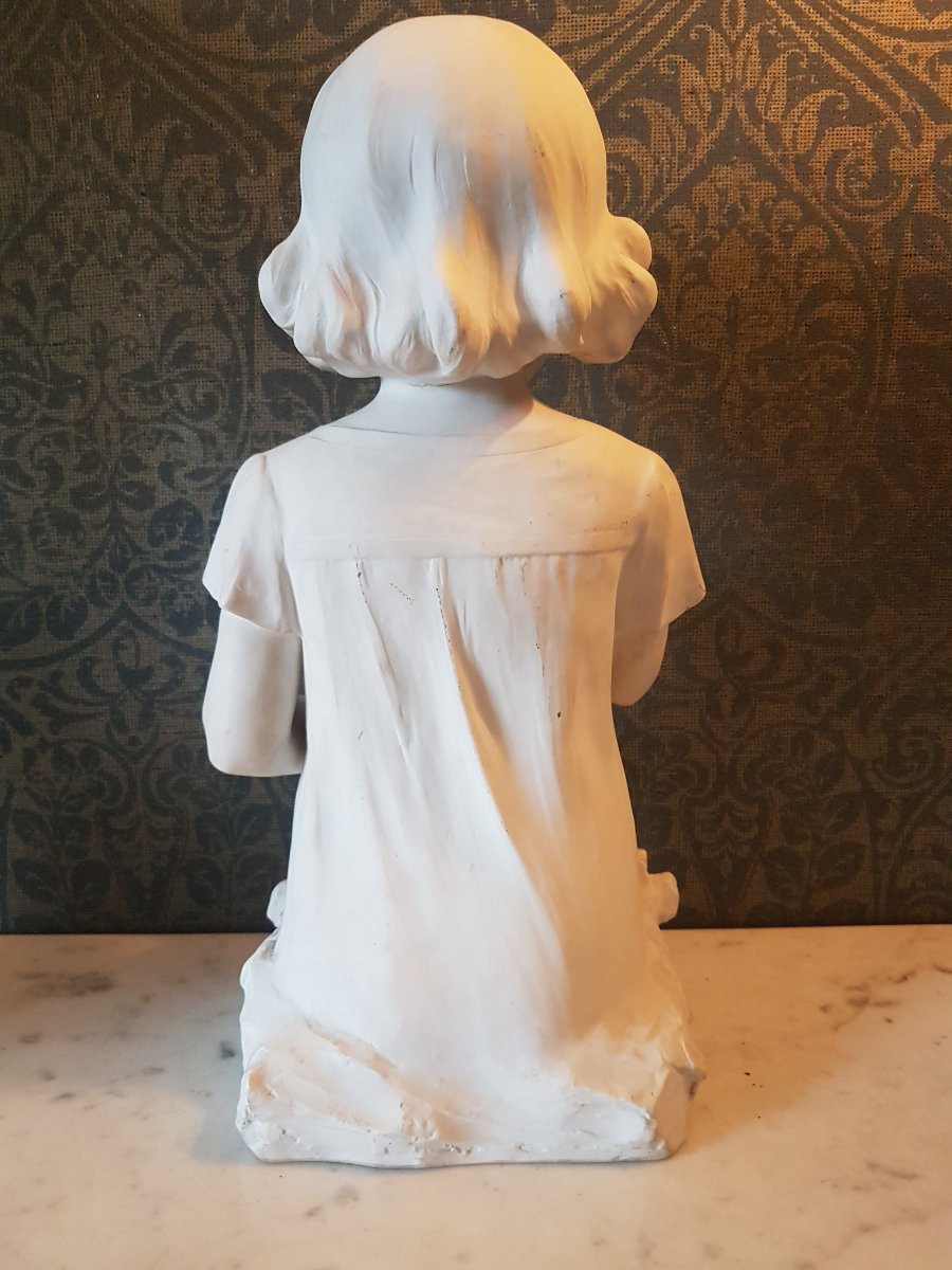 Sculpture In Bisquit Porcelain (young Woman). A . De Ranieri. 19th Century.-photo-4
