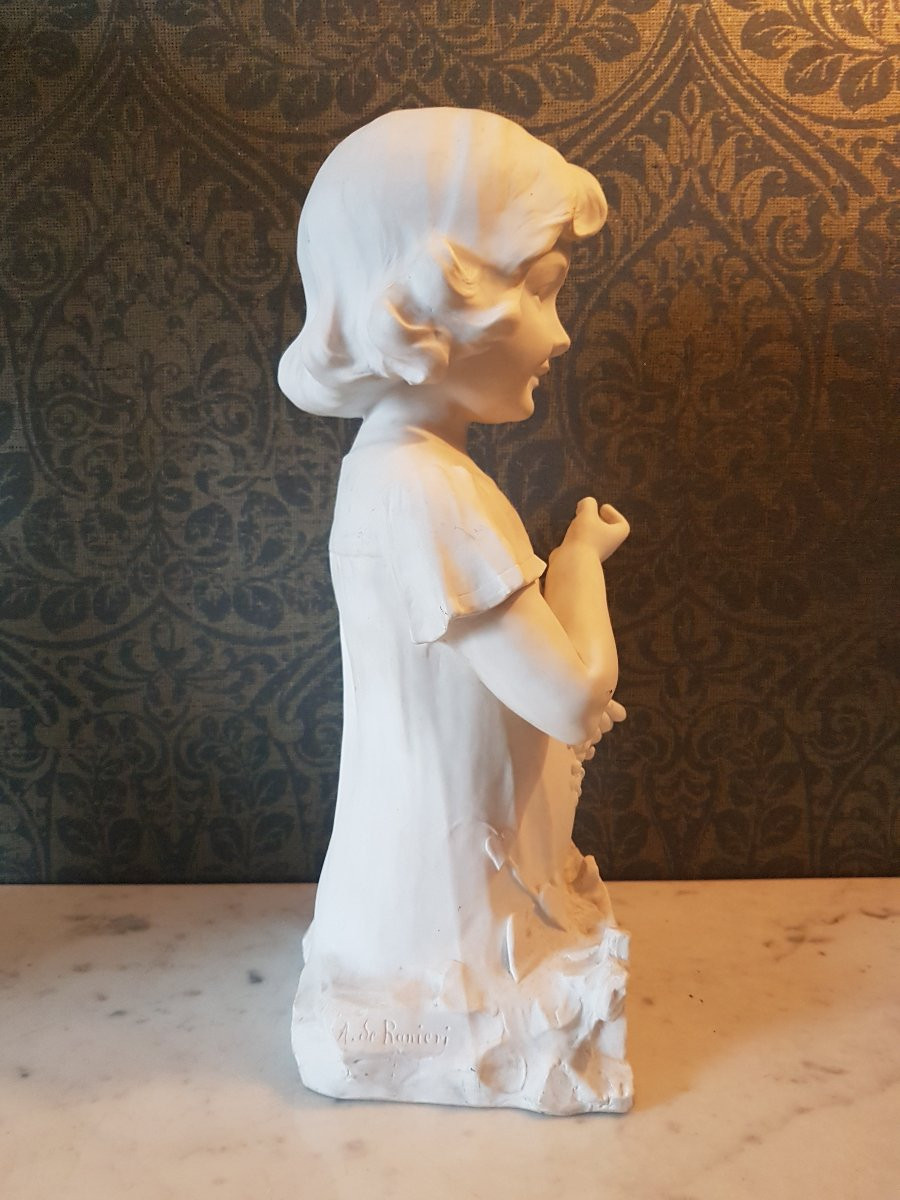 Sculpture In Bisquit Porcelain (young Woman). A . De Ranieri. 19th Century.-photo-5