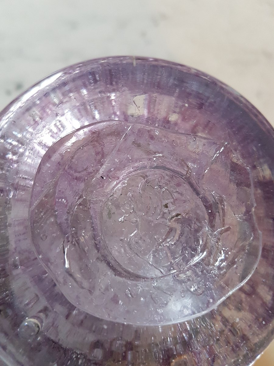 Bougeoir- vase purple. Biot. 20eme -photo-2