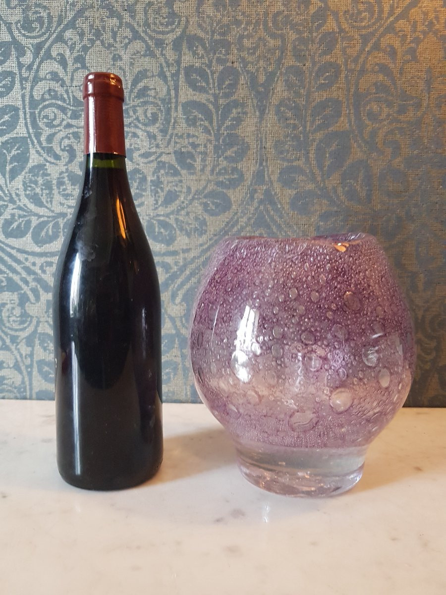 Bougeoir- vase purple. Biot. 20eme -photo-3