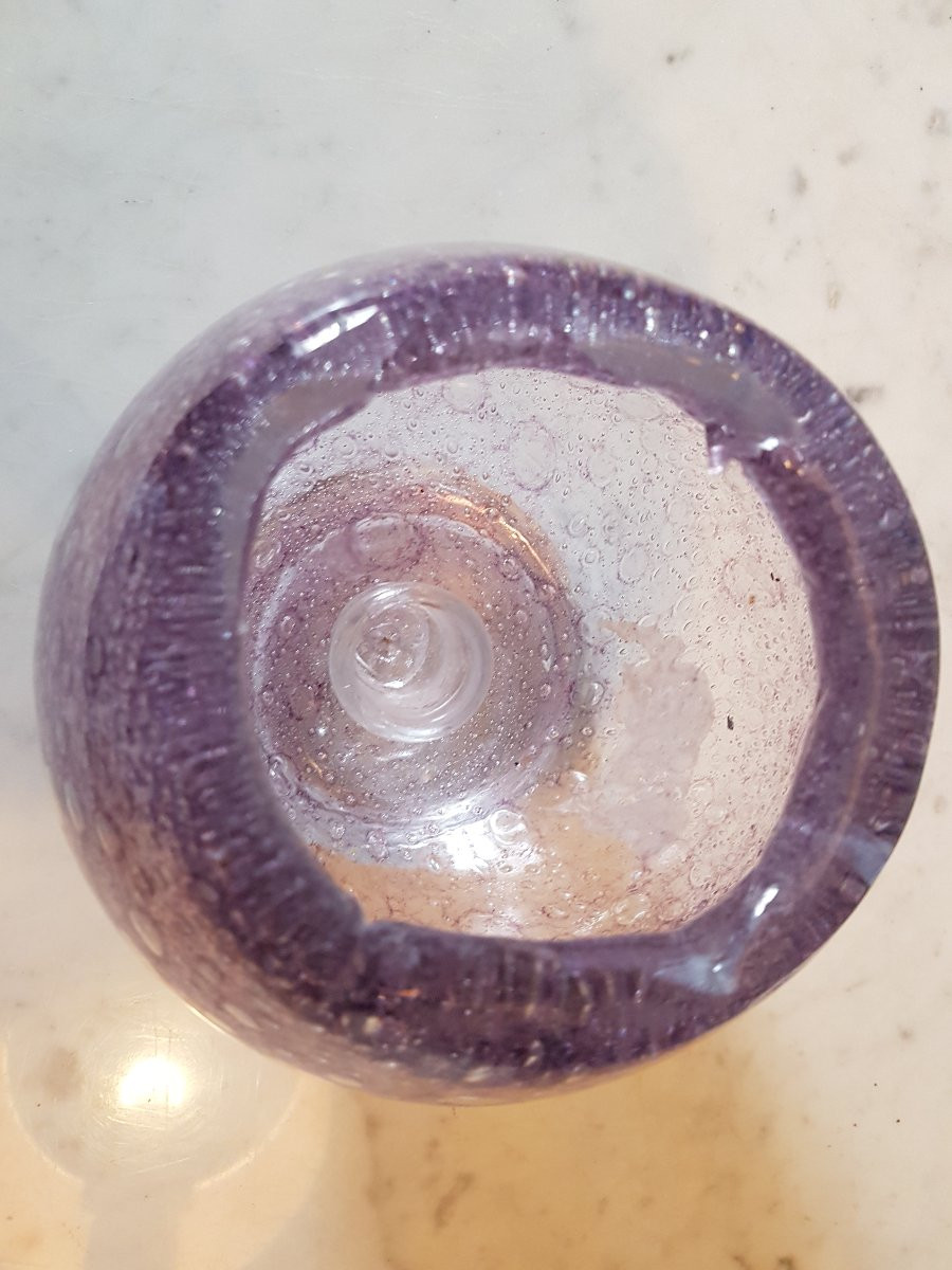 Bougeoir- vase purple. Biot. 20eme -photo-4