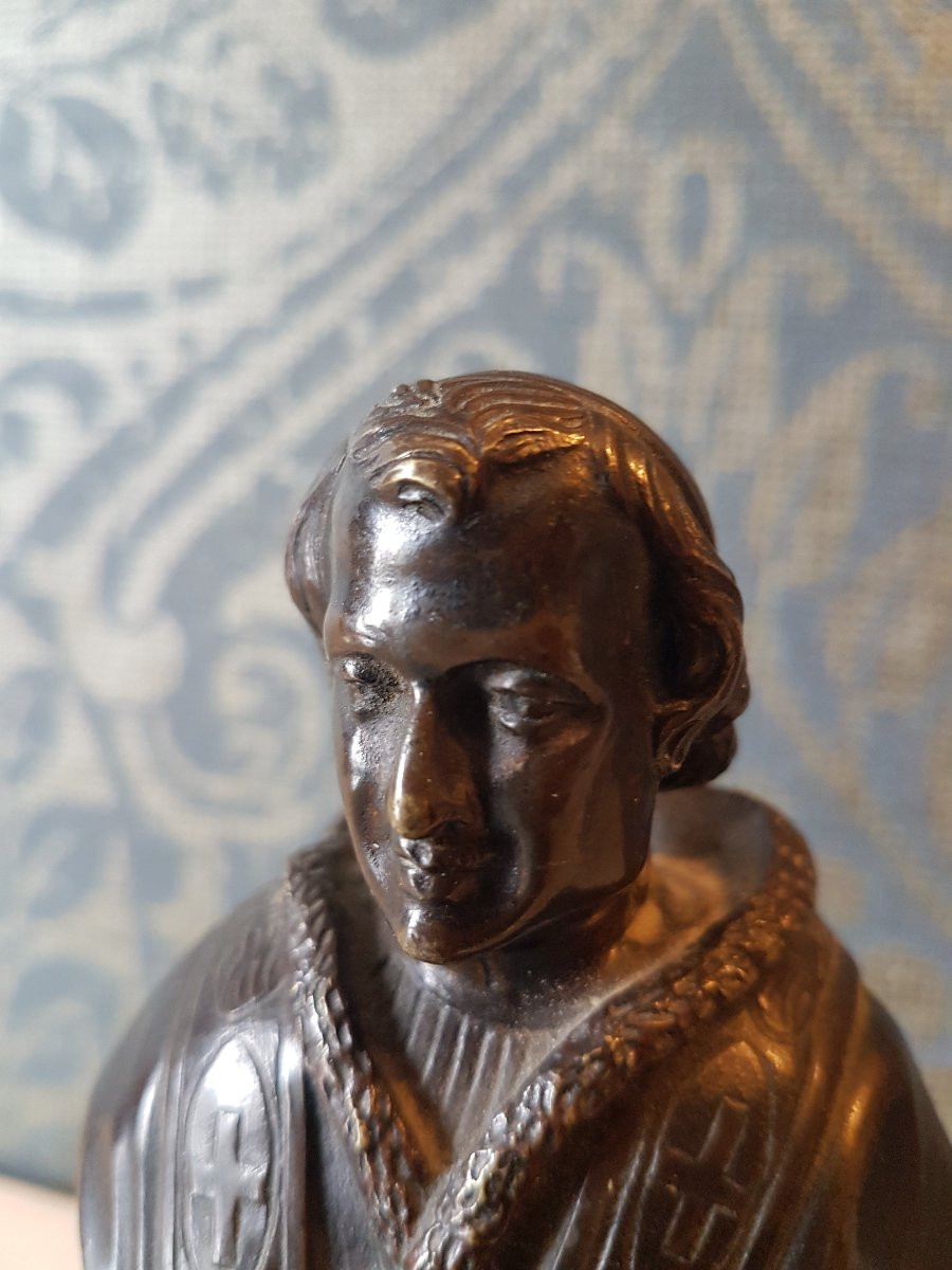 Bronze Sculpture Representing A Pope. France 19th Century.-photo-3
