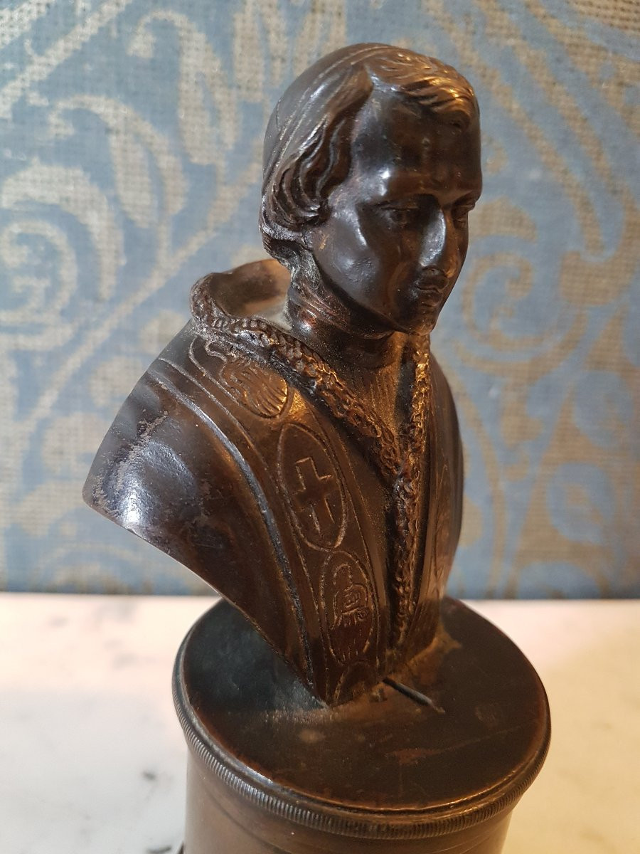 Bronze Sculpture Representing A Pope. France 19th Century.-photo-3
