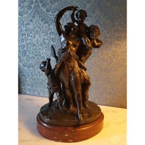 Bronze Group "triumph Of Bachus" By Clodion.