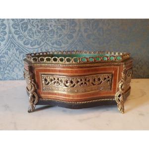 Wooden And Bronze Planter, Napoleon III, 19th Century. 
