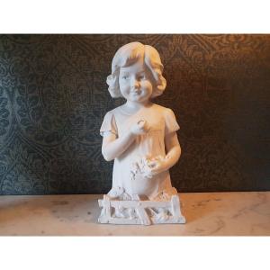 Sculpture In Bisquit Porcelain (young Woman). A . De Ranieri. 19th Century.