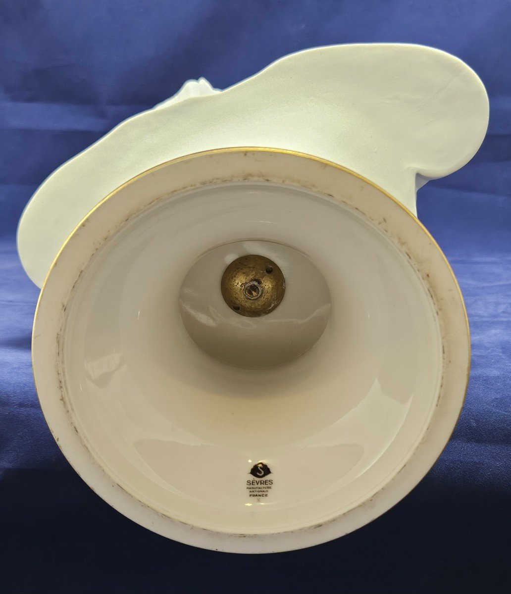 Sèvres, Buste en porcelaine ( Biscuit ) d'après Houdon . Cachet de 1938-photo-5