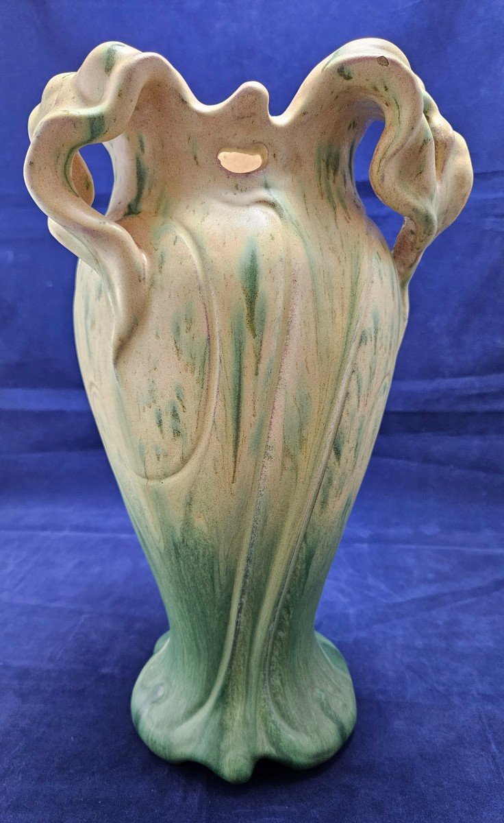 Vase en faïence de Jérôme Massier à Vallauris, grès Art Nouveau-photo-4
