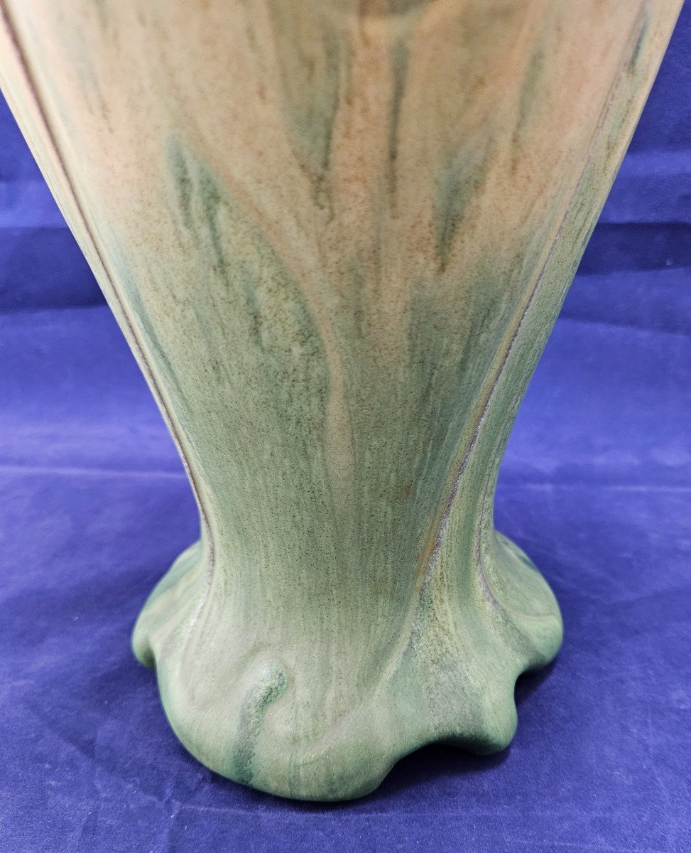 Vase en faïence de Jérôme Massier à Vallauris, grès Art Nouveau-photo-5