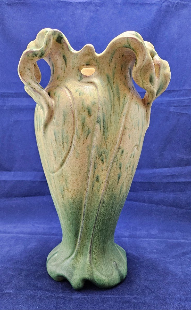 Vase en faïence de Jérôme Massier à Vallauris, grès Art Nouveau