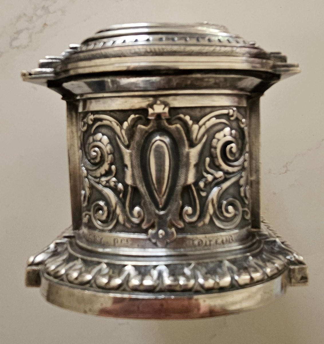 Coffret à bijoux en métal argenté Léopold Oudry 19 ème -photo-2