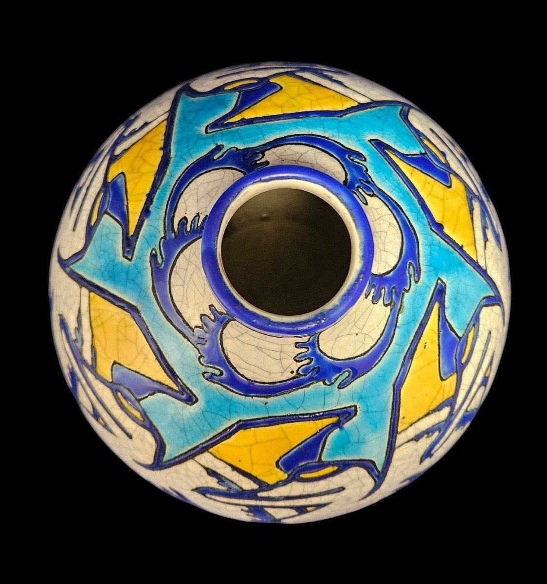 Charles Catteau Boch Frères vase en céramique Art déco 1925-photo-1
