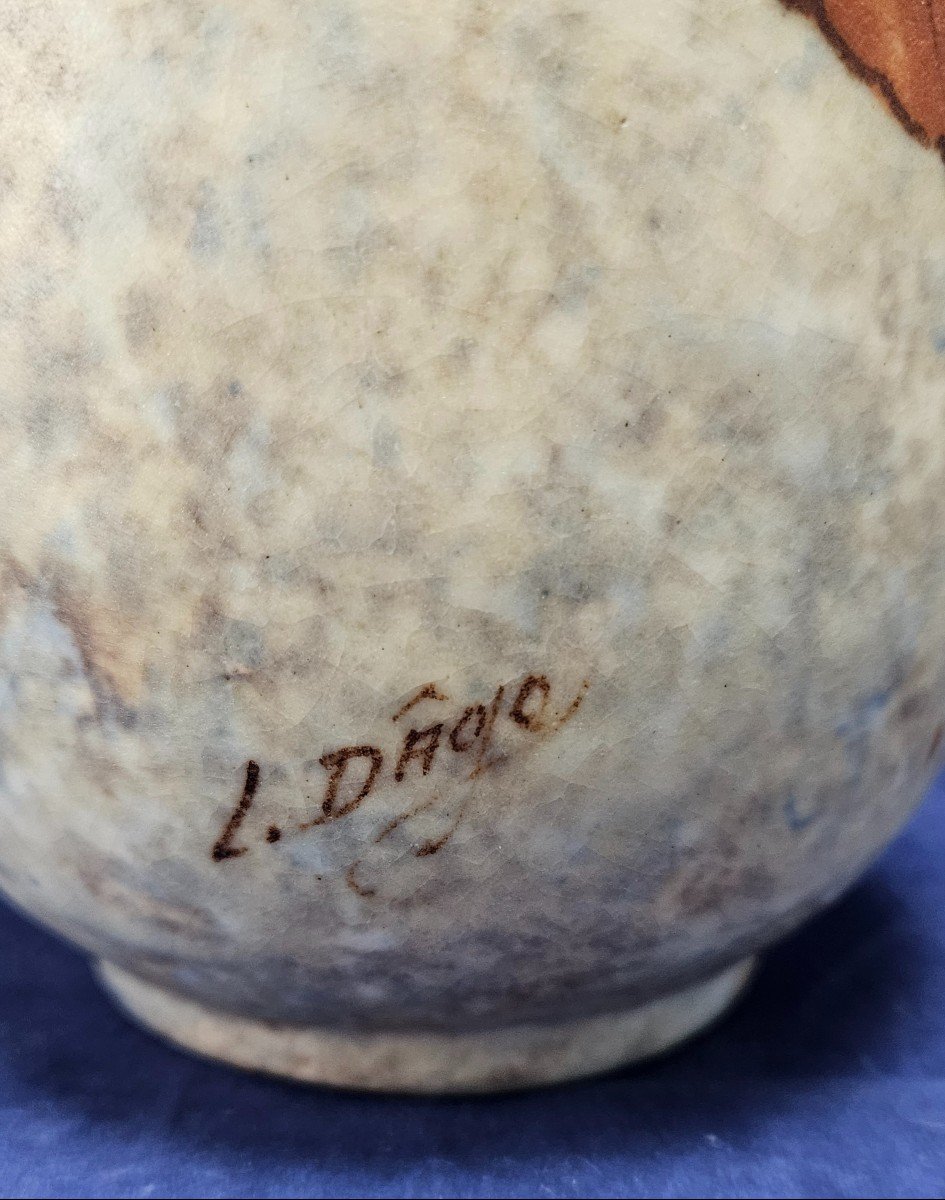Céramique,  vase signé Louis Dâge circa 1920/1930-photo-1