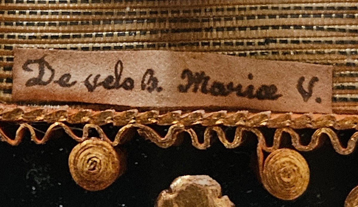 Reliquary Paperolles 7 Relics 19th Century -photo-3