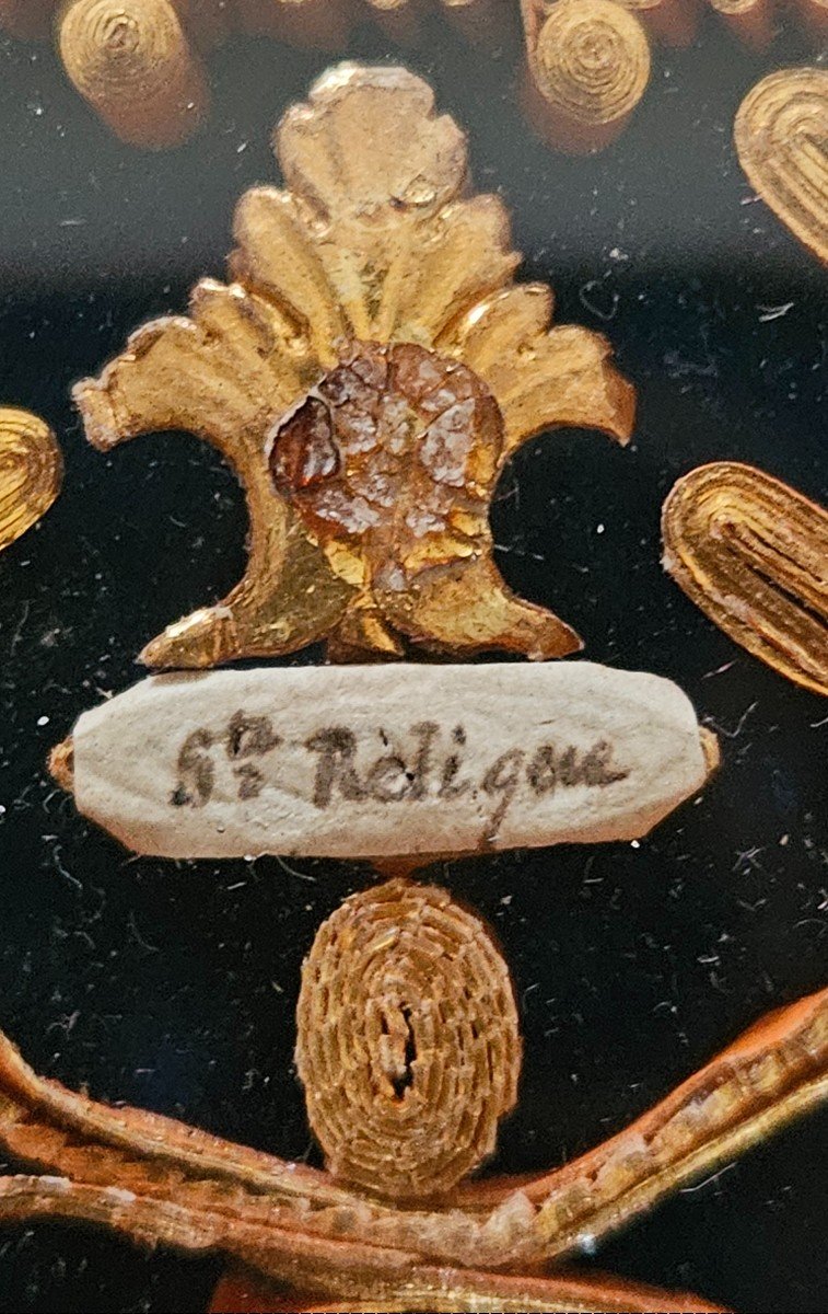 Reliquary Paperolles 7 Relics 19th Century -photo-6