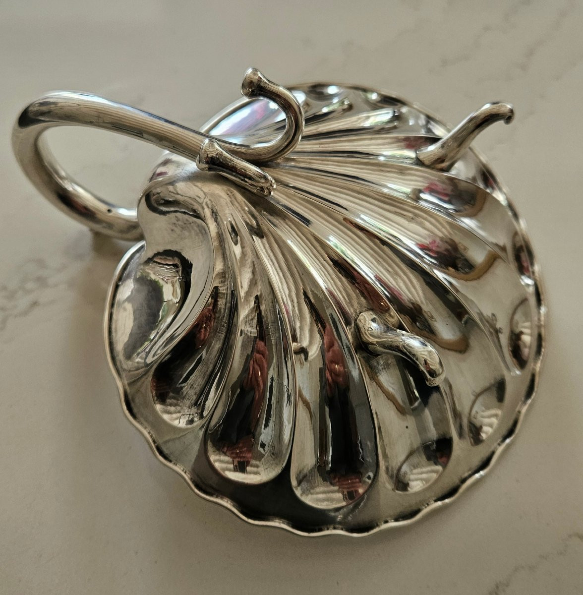 Coupe, vide poche en argent Russe , monogrammé daté de 1907 -photo-2