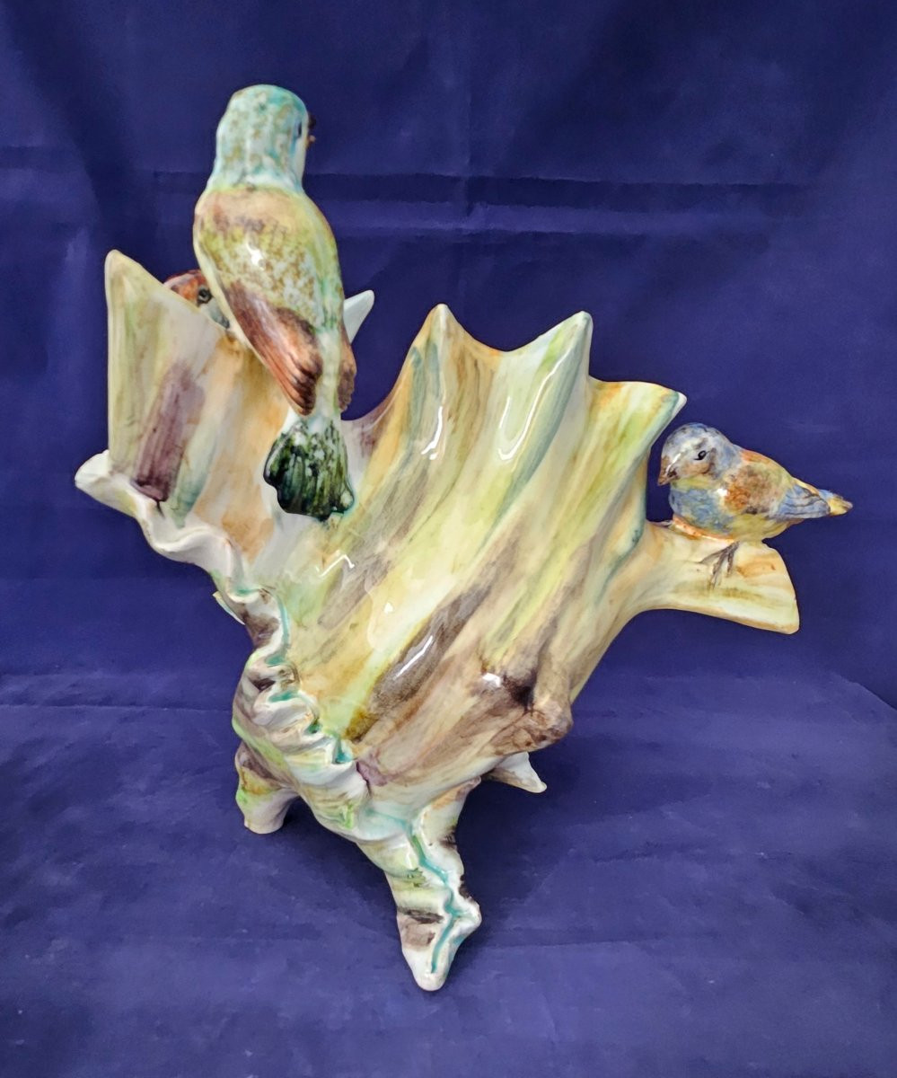 Delphin Massier Slip Vase In Vallauris-photo-3