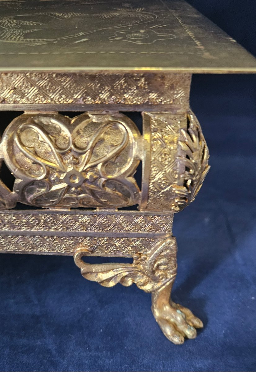 Tabor, Lectern, Church Pulpit In Bronze And Gilded Brass, Enamels. 19th Century -photo-6