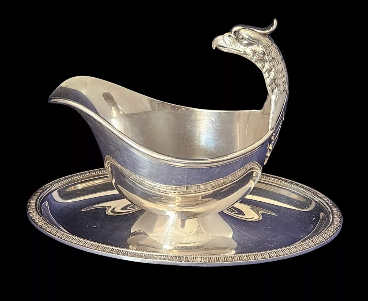 Christofle, saucière de service modèle Malmaison Empire