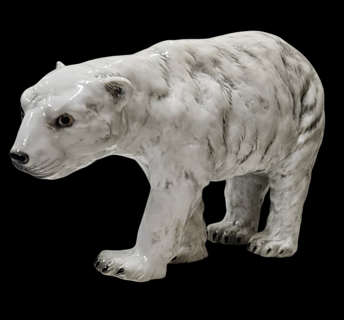 Art Deco Porcelain Polar Bear Sculpture Night Light, Circa 1930 -photo-3