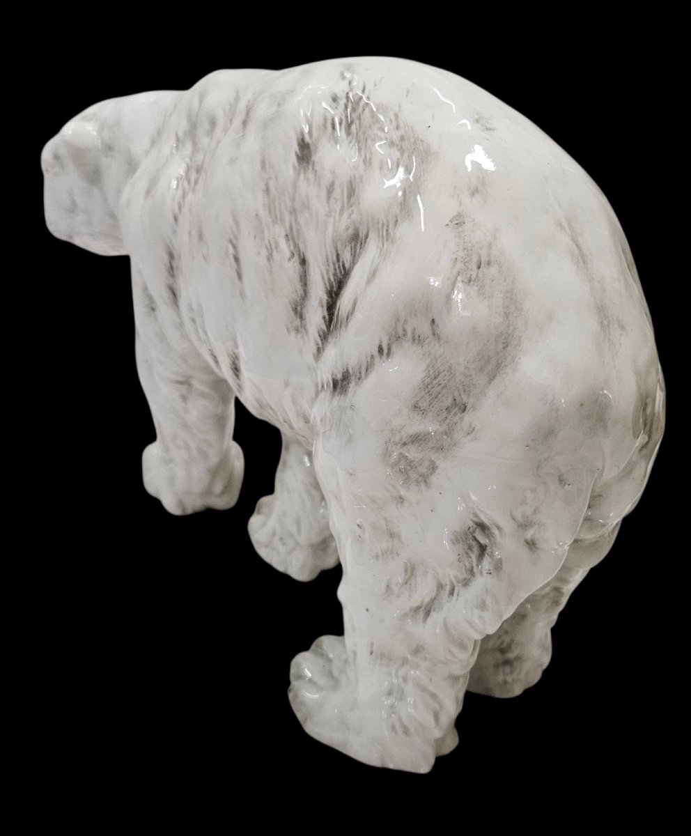Art Deco Porcelain Polar Bear Sculpture Night Light, Circa 1930 -photo-4