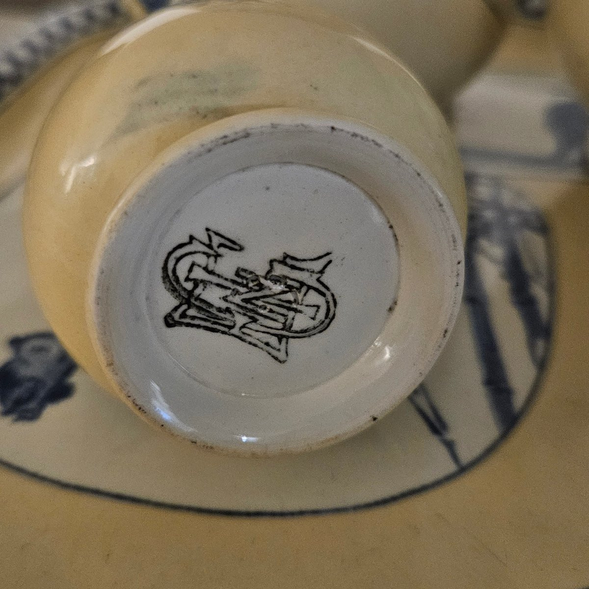 Gien, Rare Earthenware Tobacco Service With Japonisme Decoration, 1876-photo-4