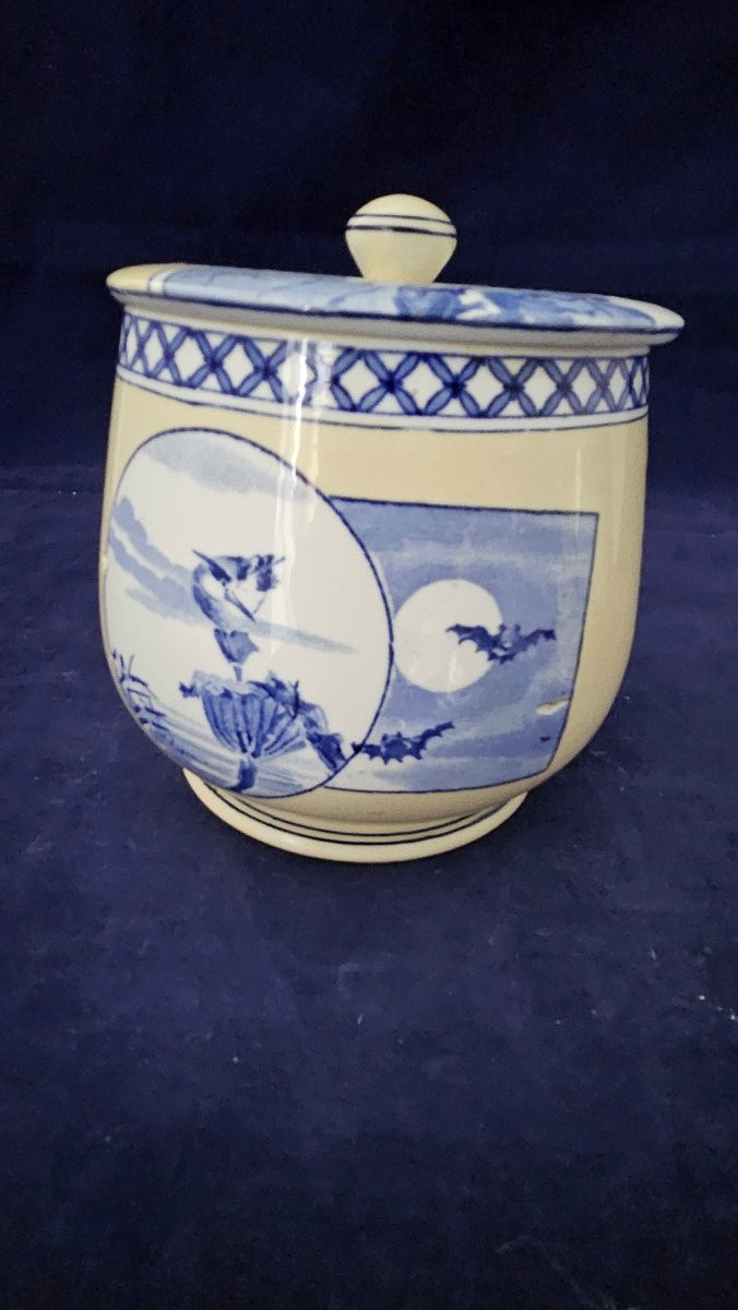 Gien, Rare Earthenware Tobacco Service With Japonisme Decoration, 1876-photo-7