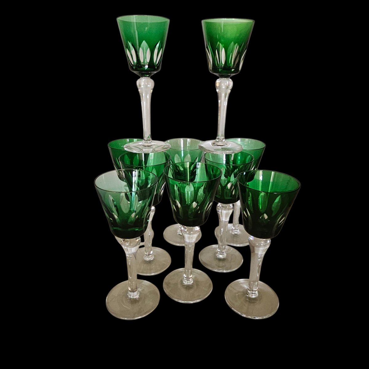 Saint Louis, 10 verres en cristal pour le paquebot FRANCE, Compagnie générale transatlantique. -photo-5