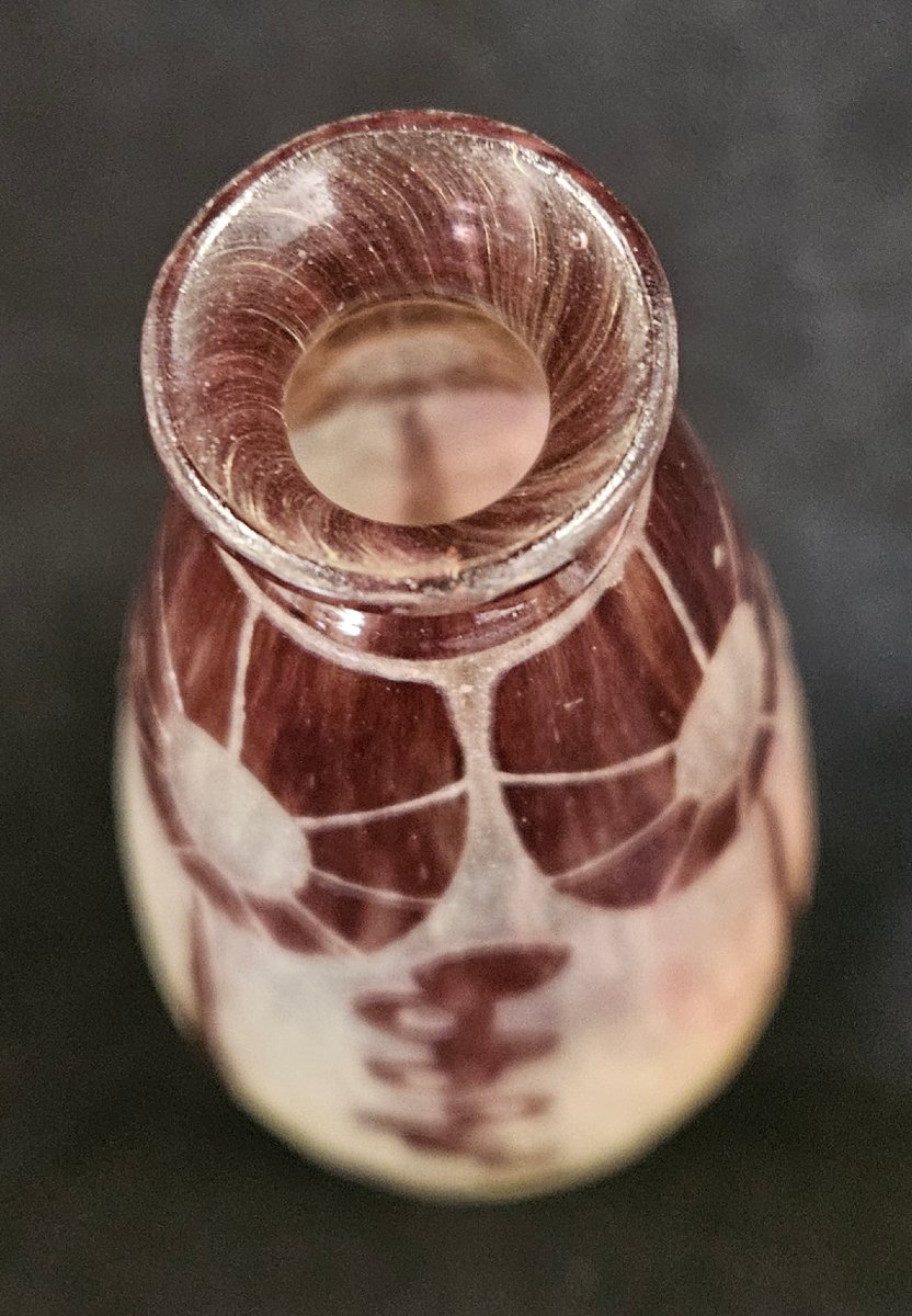 Le verre Français, les frères Schneider vase art déco marque au berlingot 1918/1922. -photo-3
