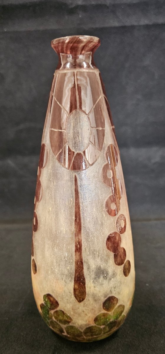 Le verre Français, les frères Schneider vase art déco marque au berlingot 1918/1922. -photo-8