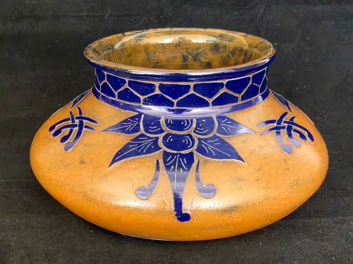 Schneider Le verre Français, vase Art déco, marque au berlingot 1918 / 1922. TBE-photo-5