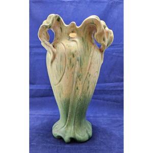Vase en faïence de Jérôme Massier à Vallauris, grès Art Nouveau