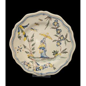 Earthenware Plate From Moustiers Olérys Salomé Cadet 18th 