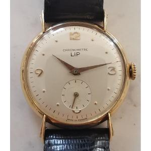 Montre chronomètre Lip " Elgiloy" 1960, Or 18 K. 